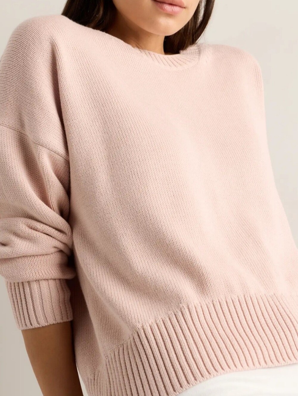 Quince Women's 100% Organic Cotton Boyfriend Crew Sweater, Medium, Pink